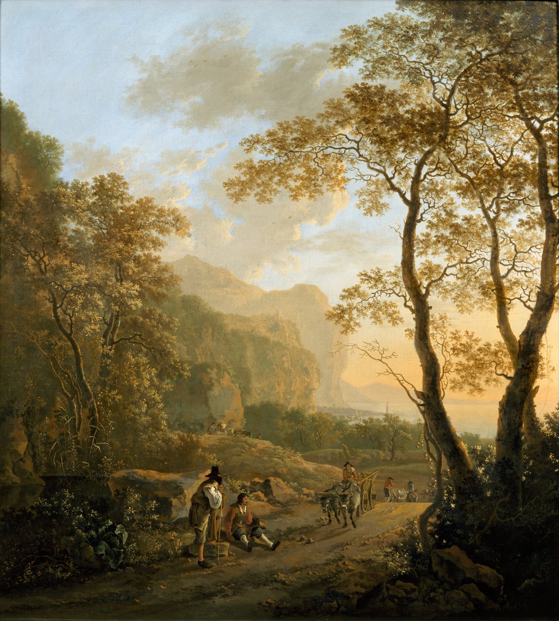 Dinlenen Yolcular ve Oxcart ile Manzara, c. 1645 by Jan Dirksz Both