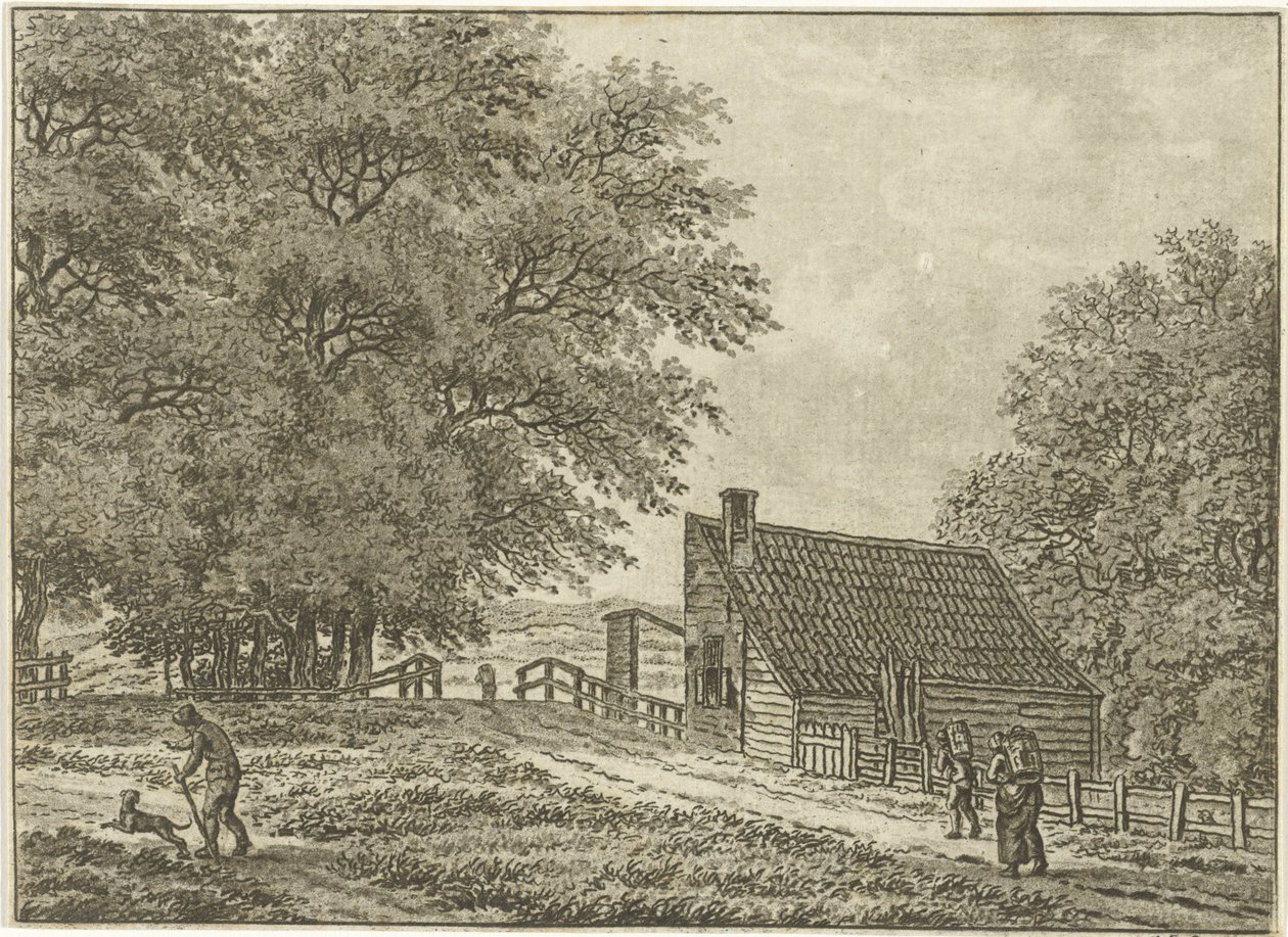 Overveen yakınlarında yürüyüşçülerle manzara by Jan Evert Grave