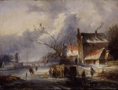 Patencilerle Bir Kış Manzarası by Jan Evert Morel