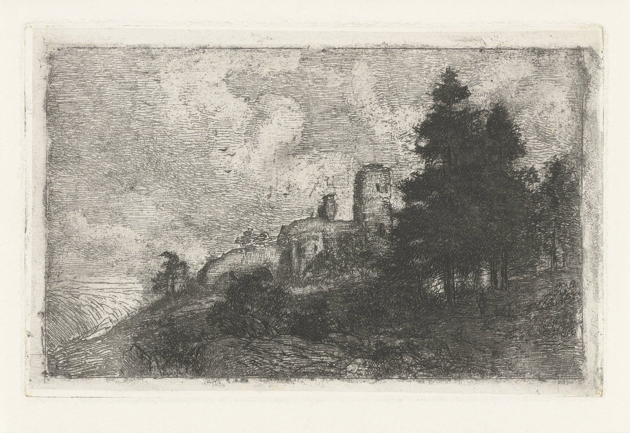 Harabe ile tepelik manzara by Jan Frederik van Deventer