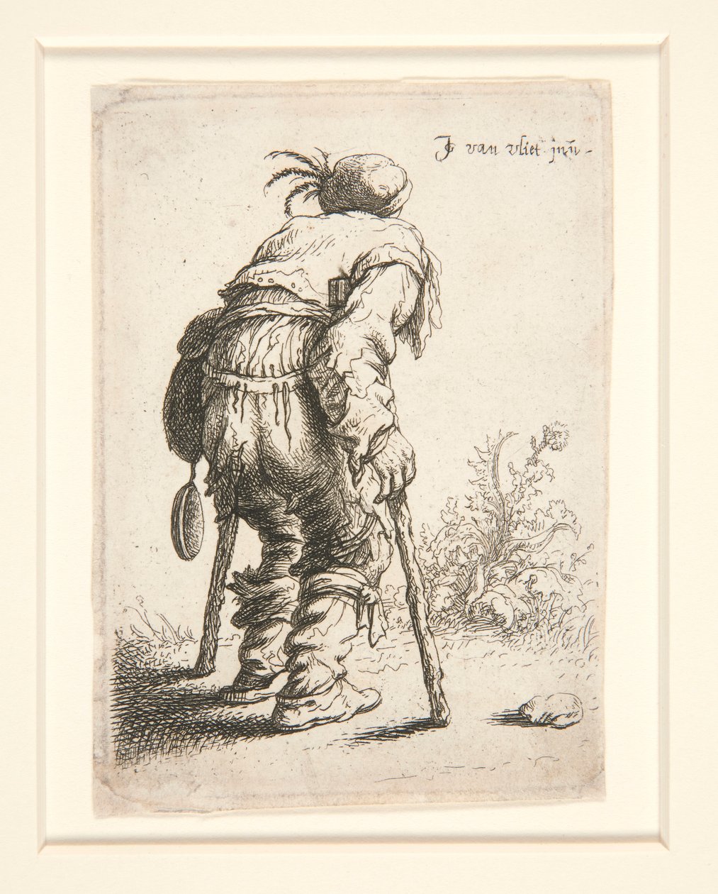 İki Koltuk Değneği Olan Bir Dilenci by Jan Georg van Vliet