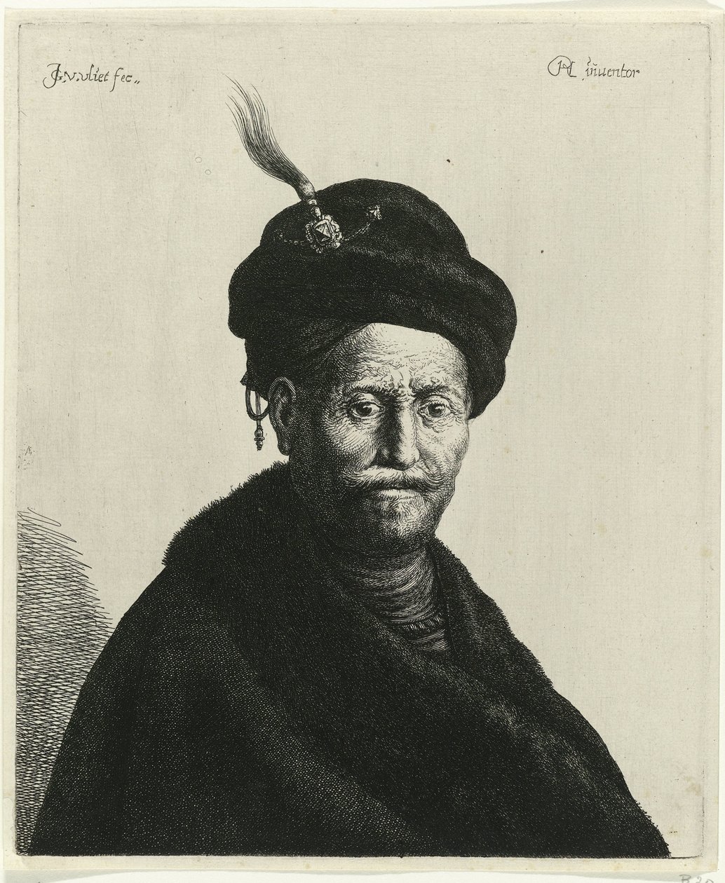Türban giyen bir adamın büstü Rembrandt