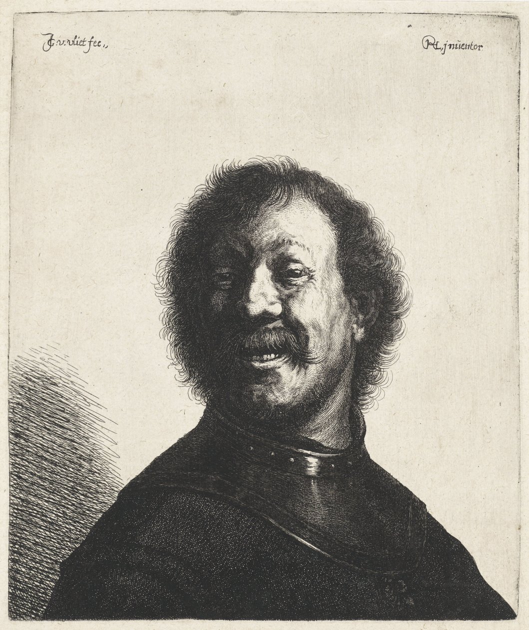 Rembrandt'tan sonra boyun parçası Tronies olan gülen adam (seri başlığı) by Jan Gillisz. van Vliet