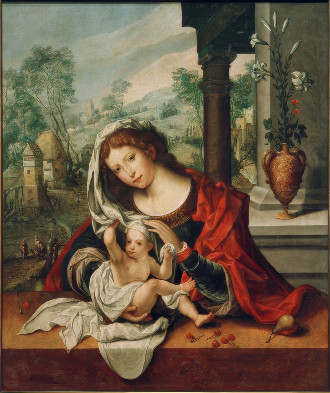 peçe ile Madonna by Jan Gossaert