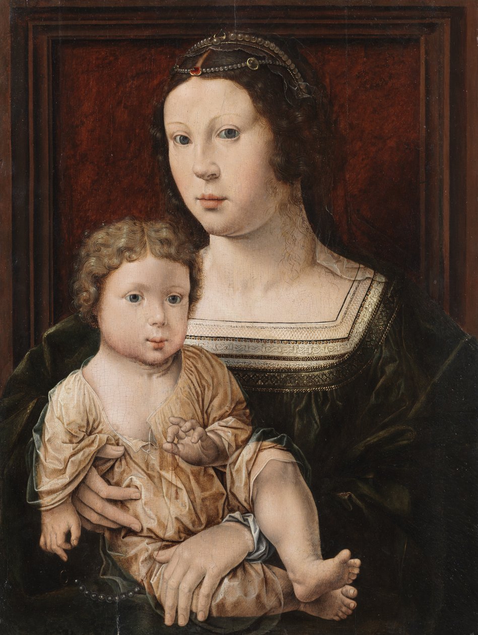 Bakire ve Çocuk (Anna von Bergen ve Oğlu) 1521 by Jan Gossaert