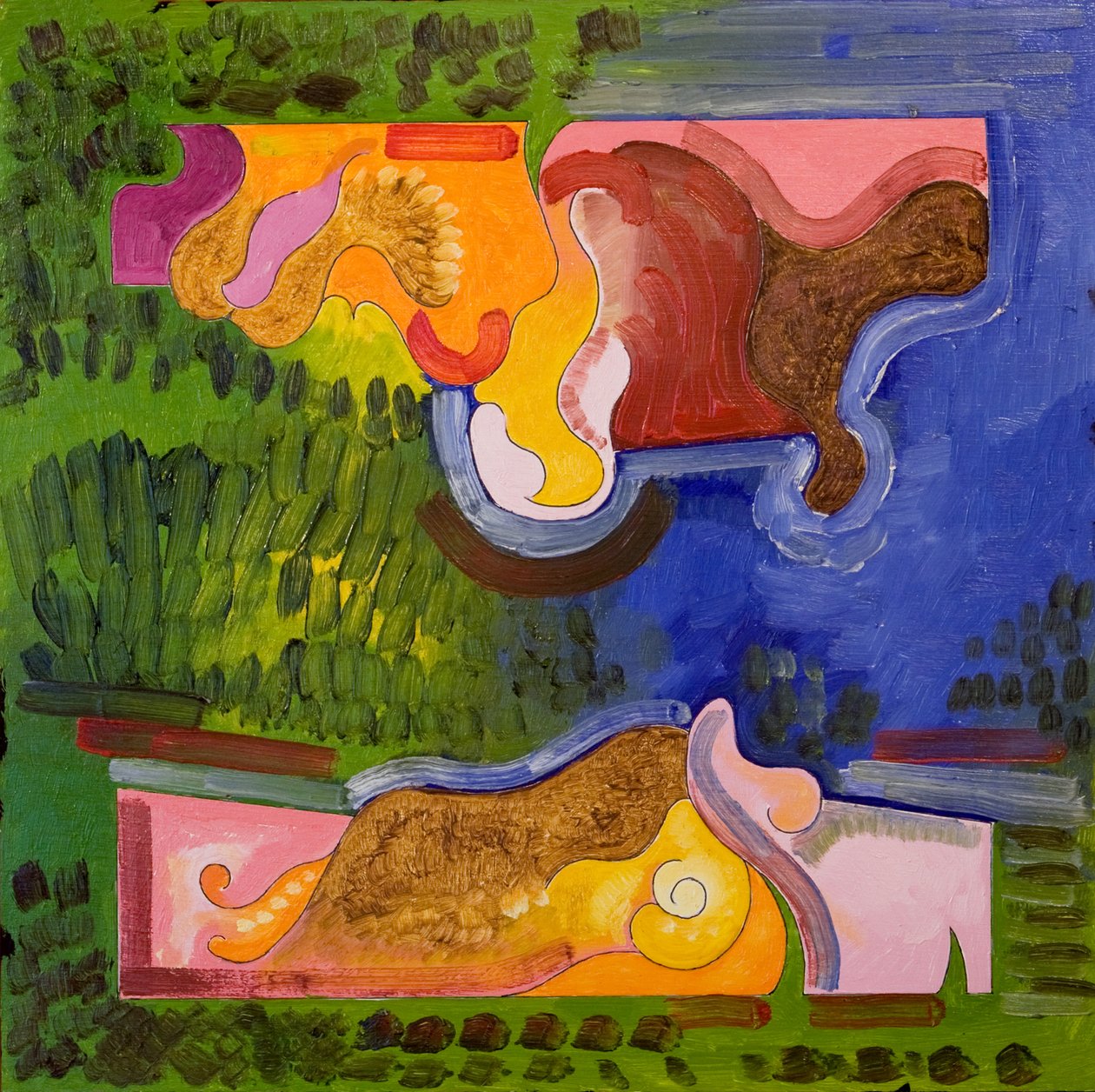 Biyolojide Bir Ders, 2006 (tahta üzerine yağlı boya) by Jan Groneberg