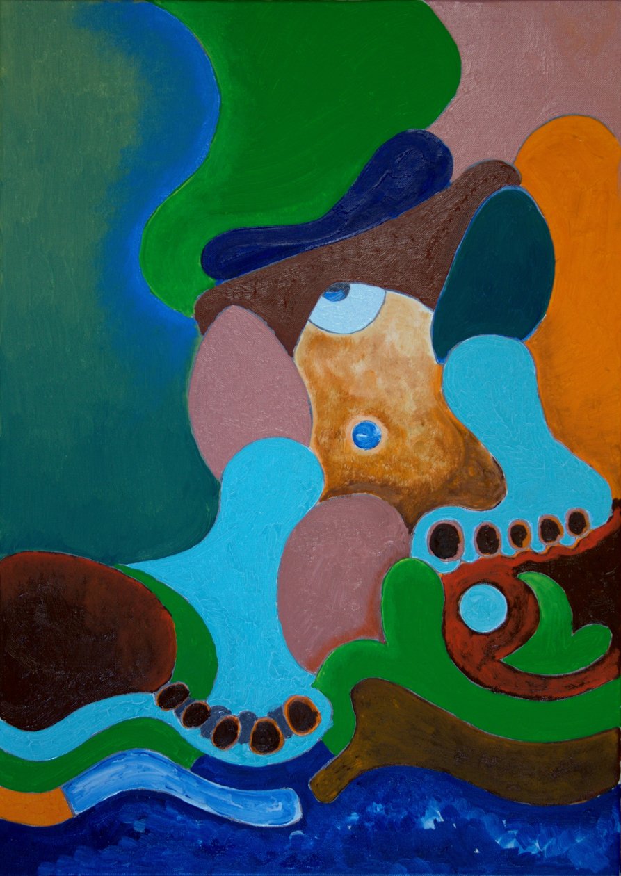 Ağır bir dayaktan sonra Dev yaralarını Kuyu'da yıkar, 2009 (tuval üzerine yağlı boya) by Jan Groneberg