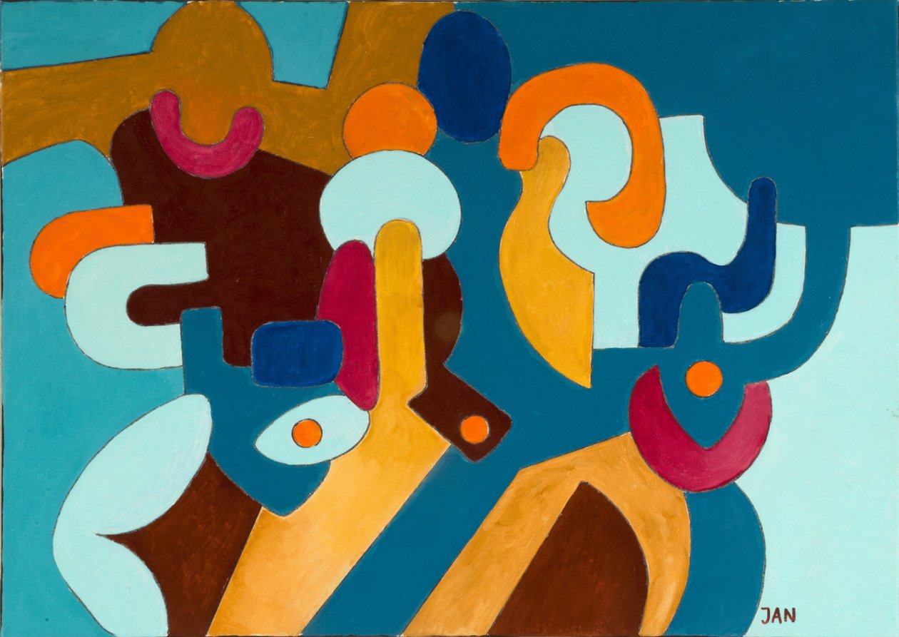 Agresif Koca ve Utangaç Karısı, 2009 (tuval üzerine yağlı boya) by Jan Groneberg