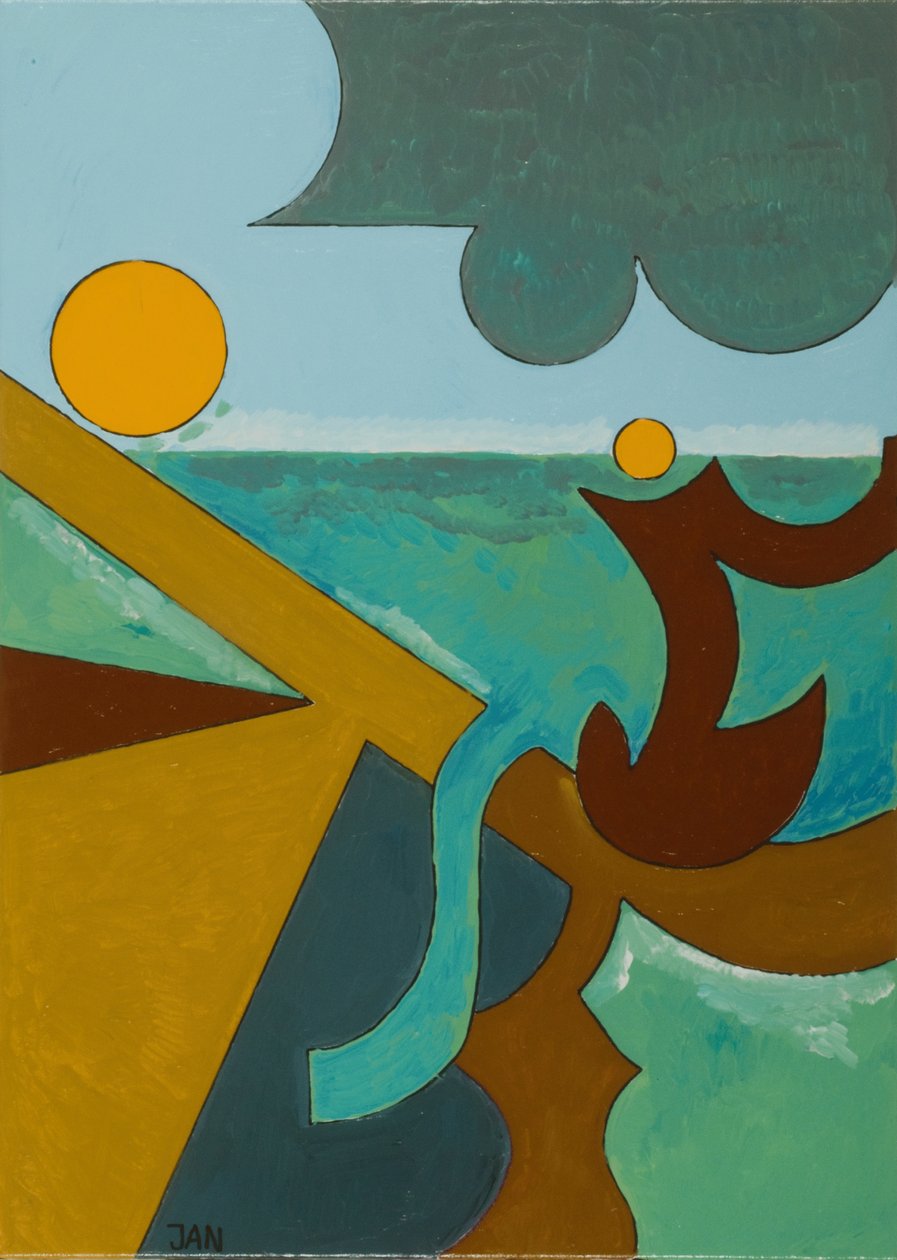Büyük Balıkla Savaşan Fener, 2009 (tuval üzerine yağlı boya) by Jan Groneberg