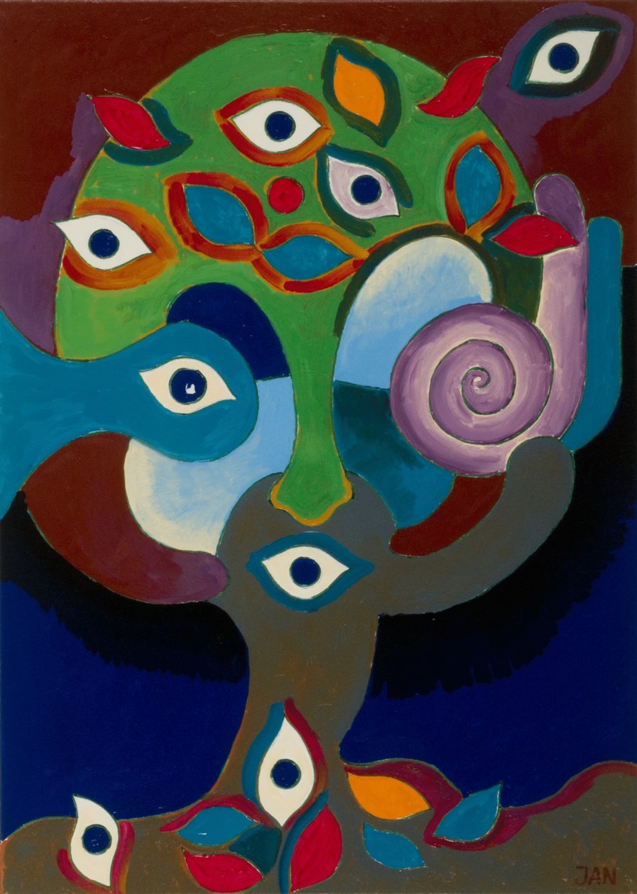 Arkaik Çalıların ve Küçük Ağaçların Tanrısı, 2009 (tuval üzerine yağlı boya) by Jan Groneberg