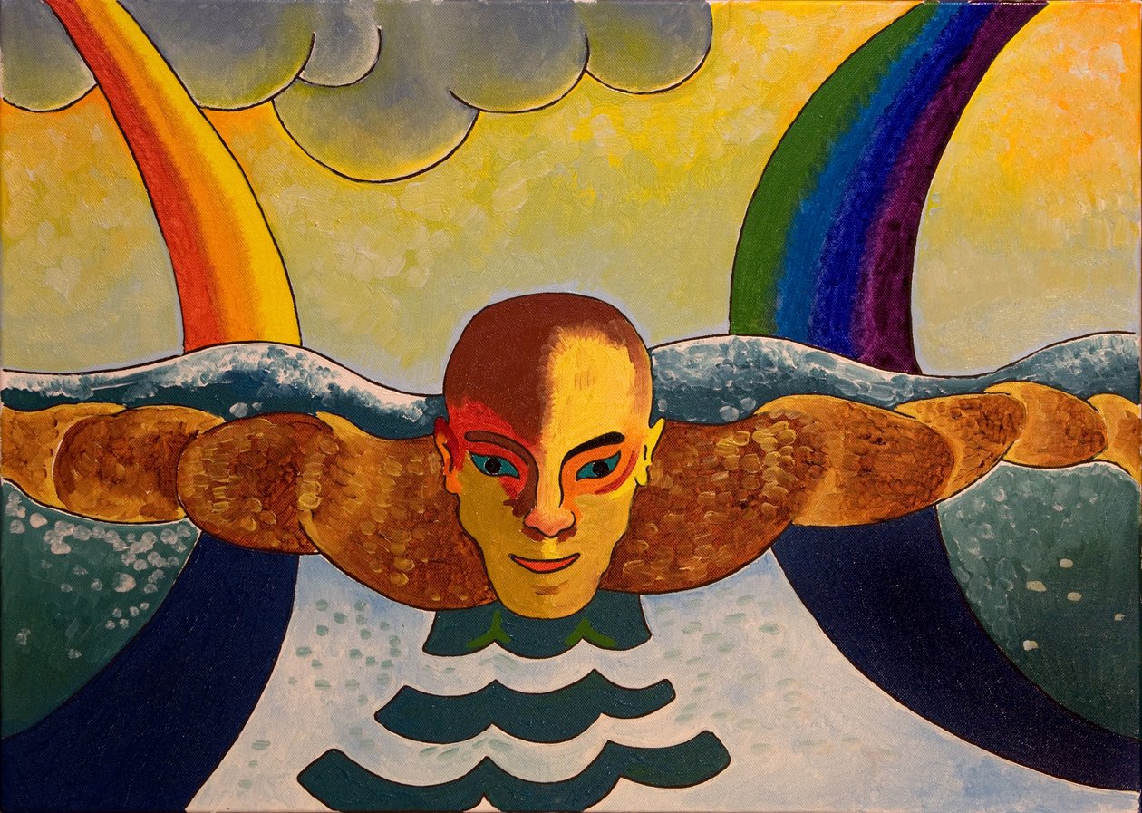 Sıcak bir okyanusta sürüklenmek, 2007 (tuval üzerine yağlı boya) by Jan Groneberg