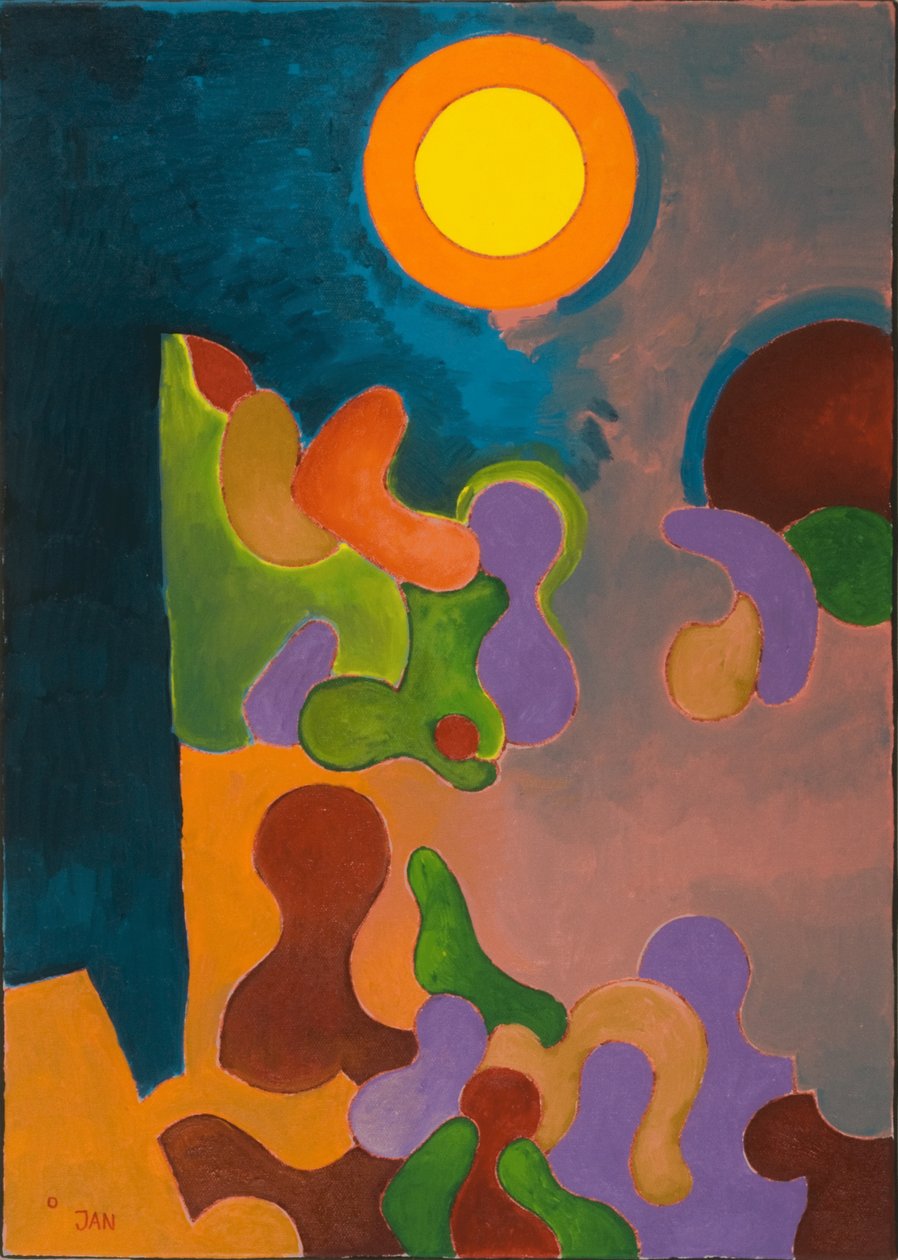 Büyükanne Alacakaranlıkta Hikayeler Anlatıyor, 2009 (tuval üzerine yağlı boya) by Jan Groneberg