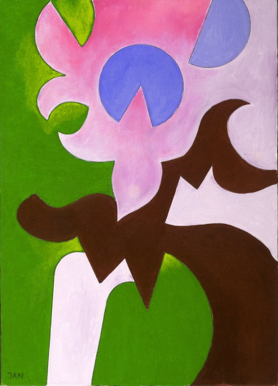 Yeşil-Kahverengi-Gül, 2009 (tuval üzerine yağlı boya) by Jan Groneberg
