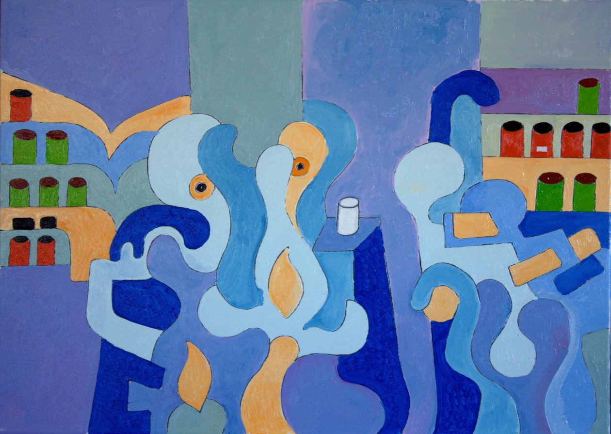 Eczanenin İçinde, 2009 (tuval üzerine yağlı boya) by Jan Groneberg