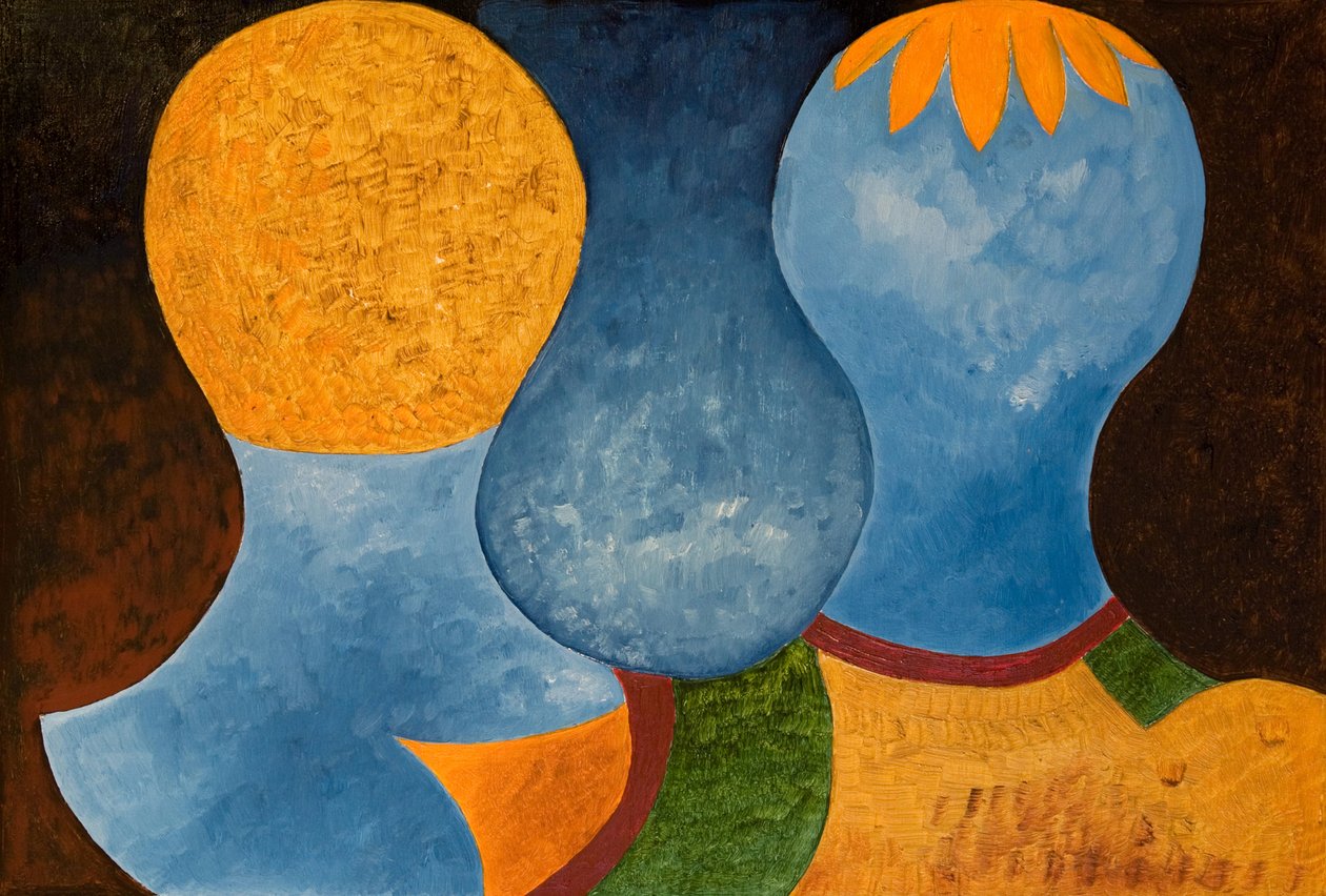 İki İkiz ama sadece bir Orange Crown, 2005 (tahta üzerine yağlı boya) by Jan Groneberg