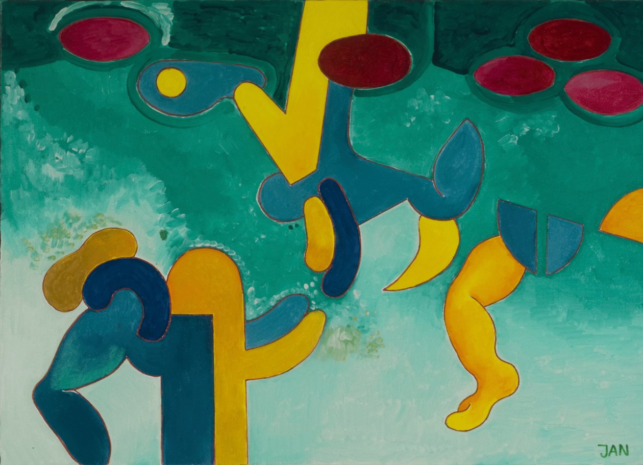Su Altında, 2009 (tuval üzerine yağlı boya) by Jan Groneberg