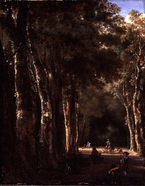 The Avenue (tuval üzerine yağlı boya) by Jan Hackaert