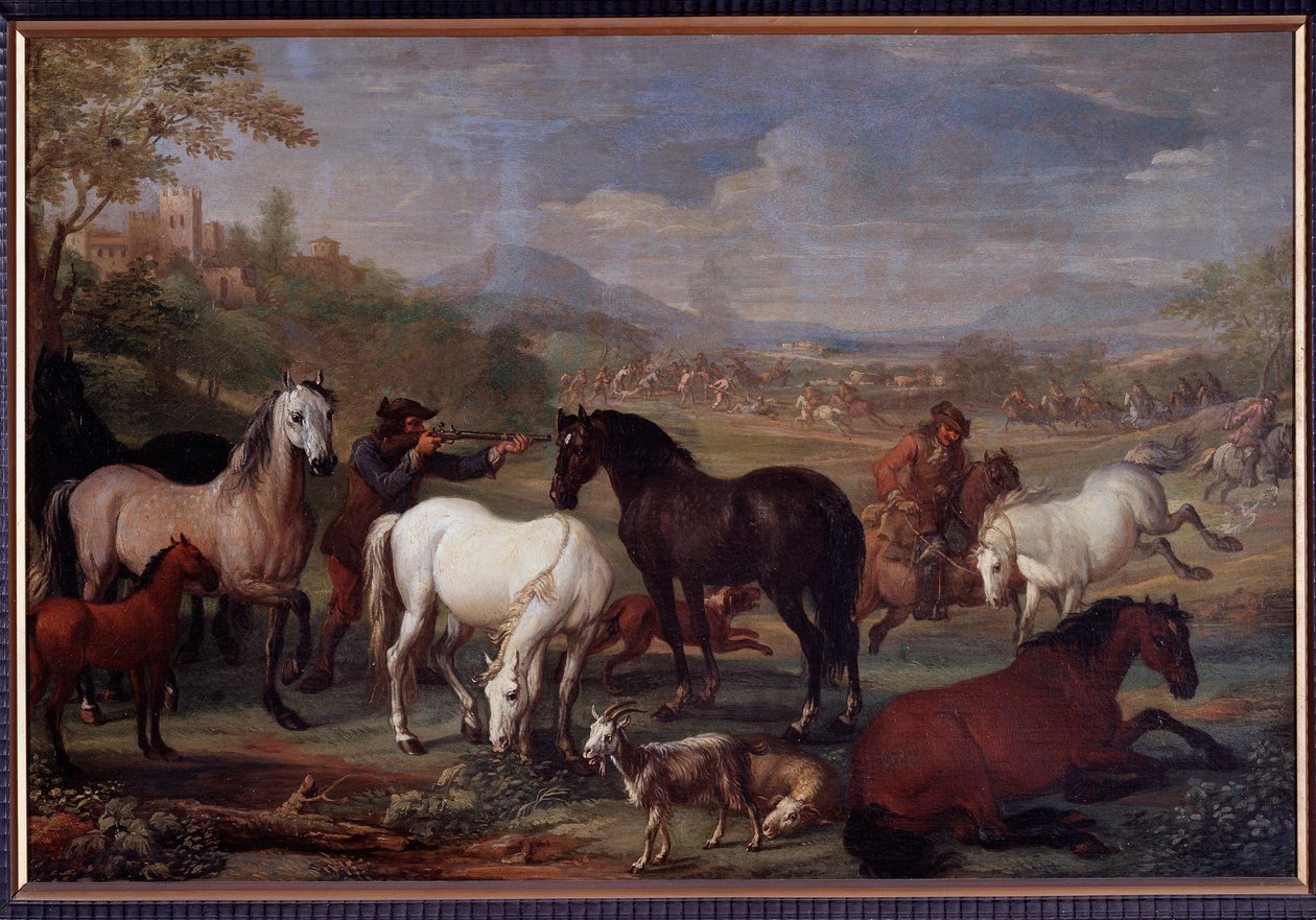 Atlı Manzaralar Tablosu Jan Hamilton (17. yüzyıl) Dim 60x90 cm Genler, Musei di Strada Nuova (eski Palazzo Bianco) by Jan Hamilton