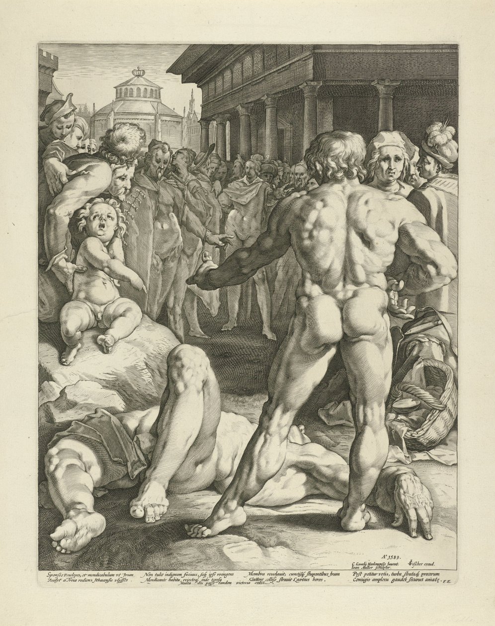 Odysseus ve Irus arasındaki savaş by Jan Harmensz. Muller