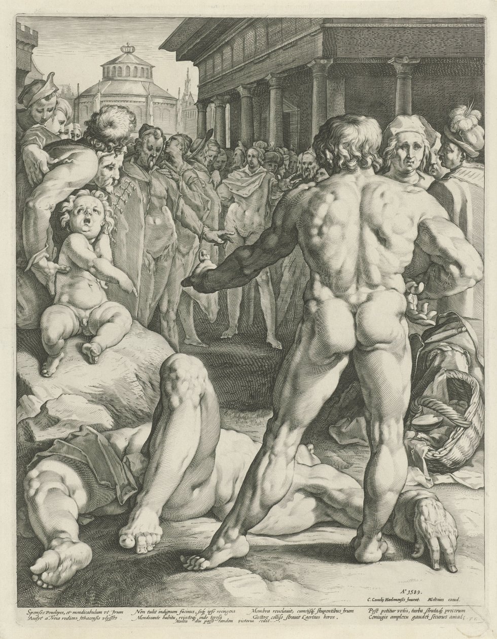 Odysseus ve Irus arasındaki savaş by Jan Harmensz. Muller