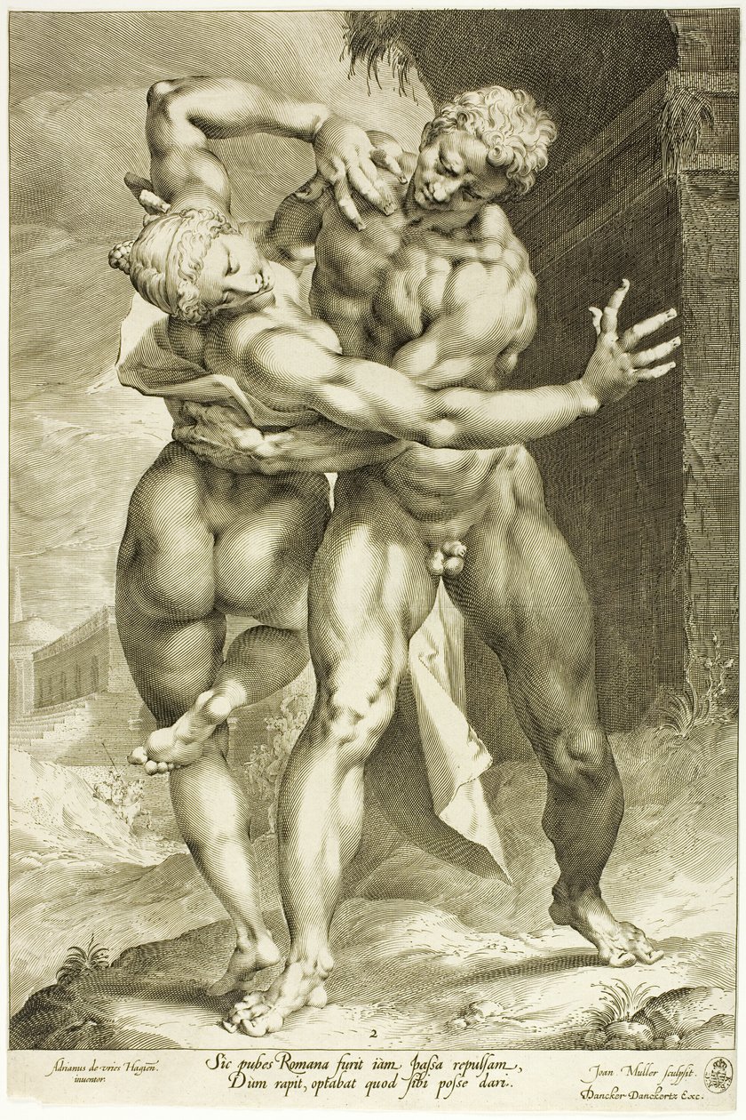 Sabine Kadınına Tecavüz, Önden Görünüm by Jan Harmensz. Muller