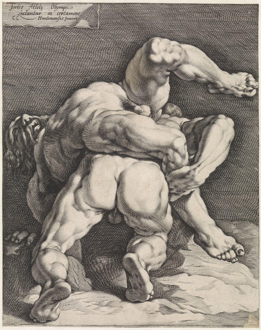 iki güreşçi by Jan Harmensz. Muller