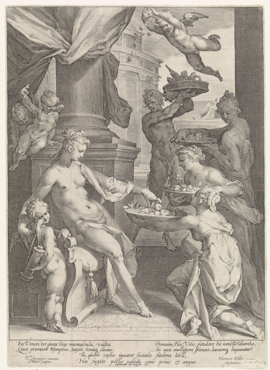 Periler ve Faun Tarafından Onurlandırılan Venüs by Jan Harmensz. Muller