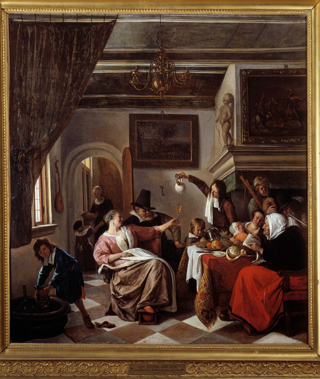 Eski şarkı gibi, küçükler tweet Resim Jan Steen (1626-1679) 1663 Sun. 0,94x0,81 m Montpellier, Musee Fabre by Jan Havicksz. Steen