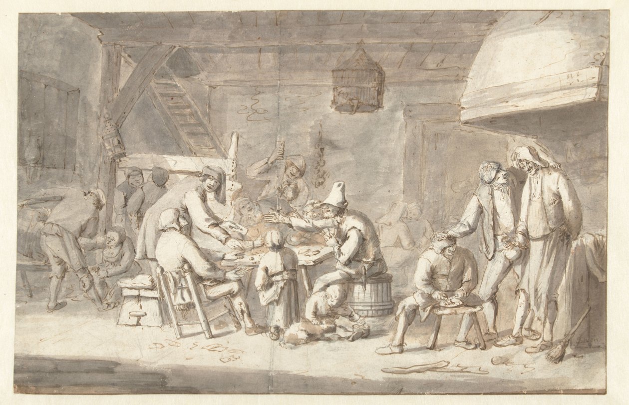 Kart Oyuncular ile Inn Sahnesi by Jan Havicksz. Steen