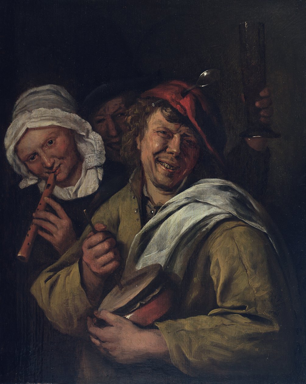 Rommelpot: Üç Figürlü İç Mekan (panel üzeri yağlı boya) by Jan Havicksz. Steen