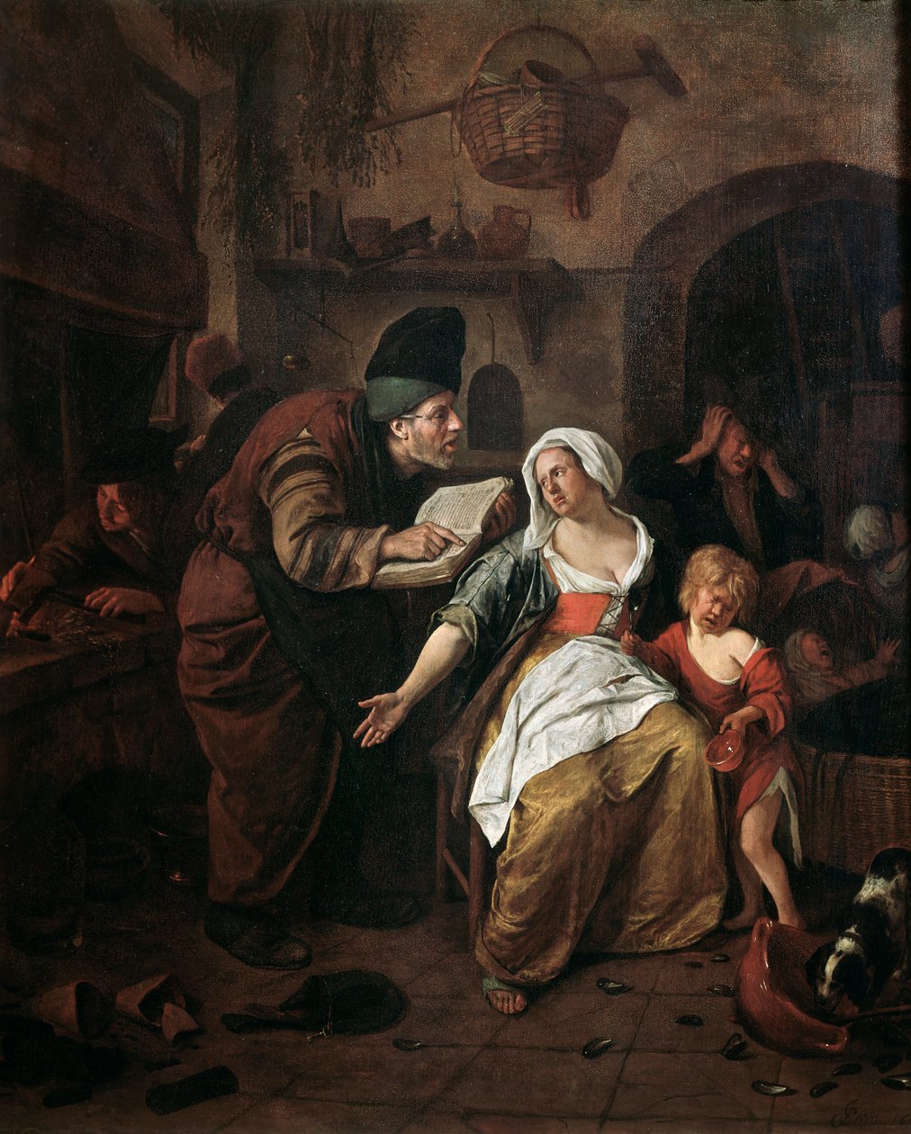 Simyacı, detay (tuval üzerine yağlı boya by Jan Havicksz. Steen
