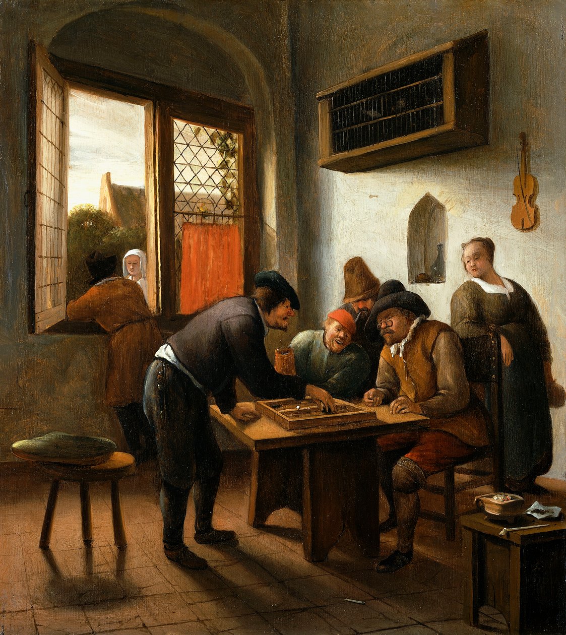 Bir İç Mekanda Tric Trac Oyuncuları, by Jan Havicksz. Steen