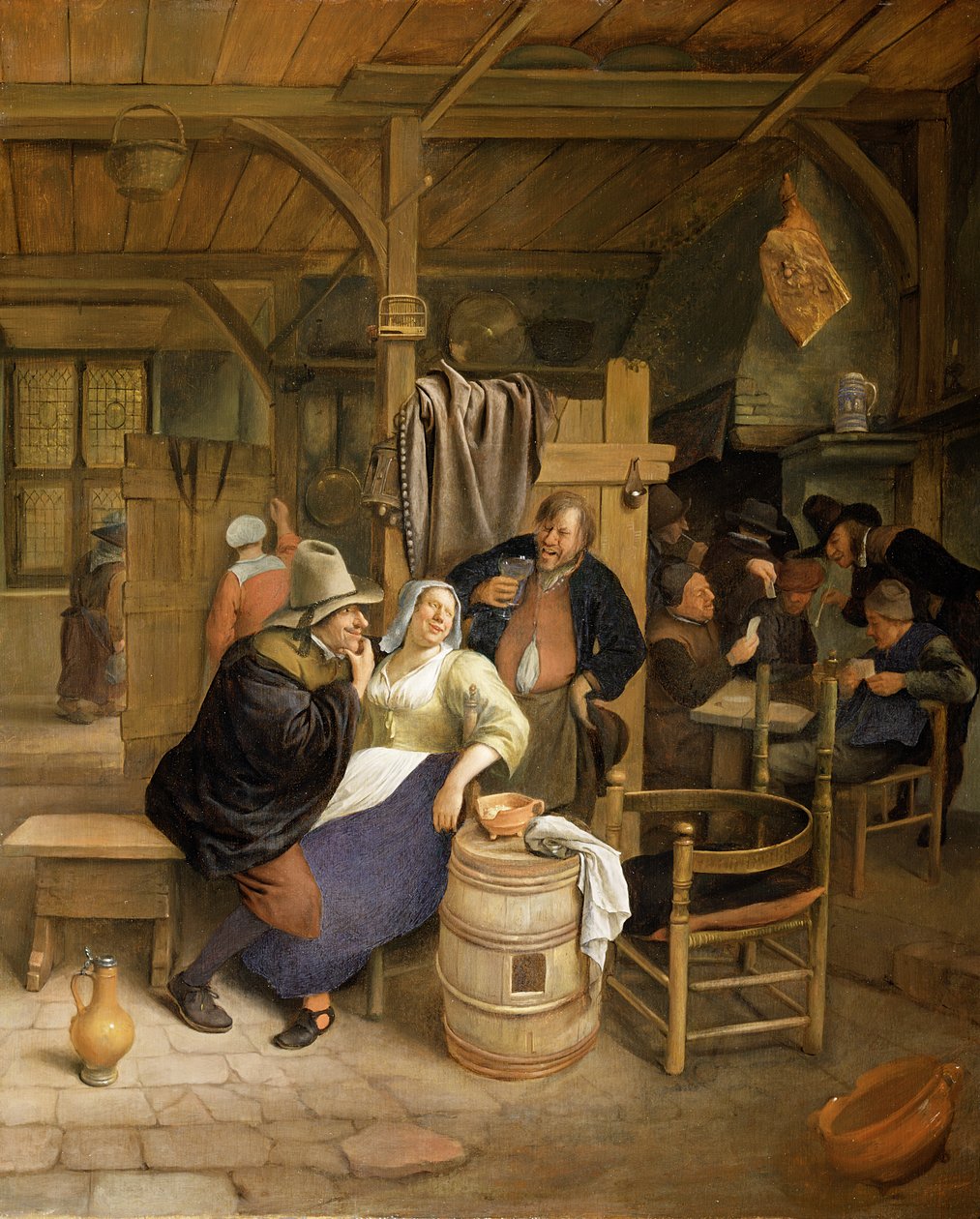 Kart Oyunculu Bir Taverna İç Mekanı by Jan Havickszoon Steen