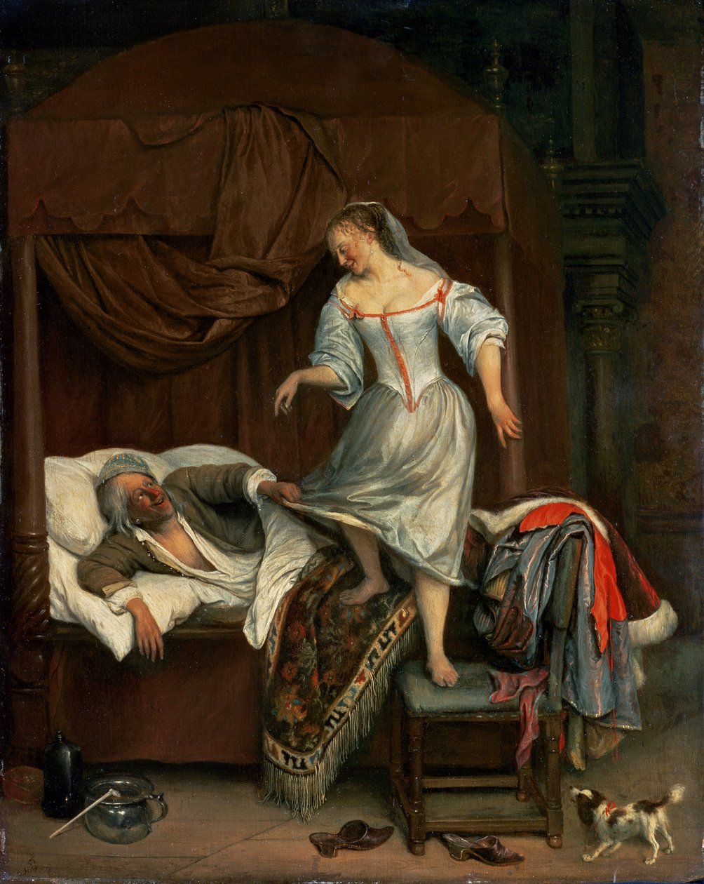 Yatak odası sahnesi (panel) by Jan Havickszoon Steen