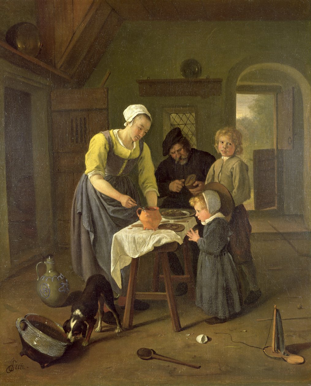 Yemek Zamanında Köylü Ailesi, c.1665 by Jan Havickszoon Steen