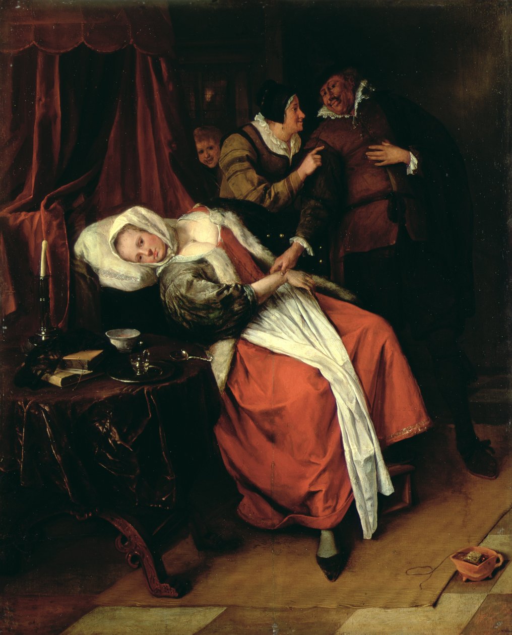 ರೋಗಿ ಮತ್ತು ವೈದ್ಯರು, 1660ಸ್ಟರ್ಕ್ by Jan Havickszoon Steen