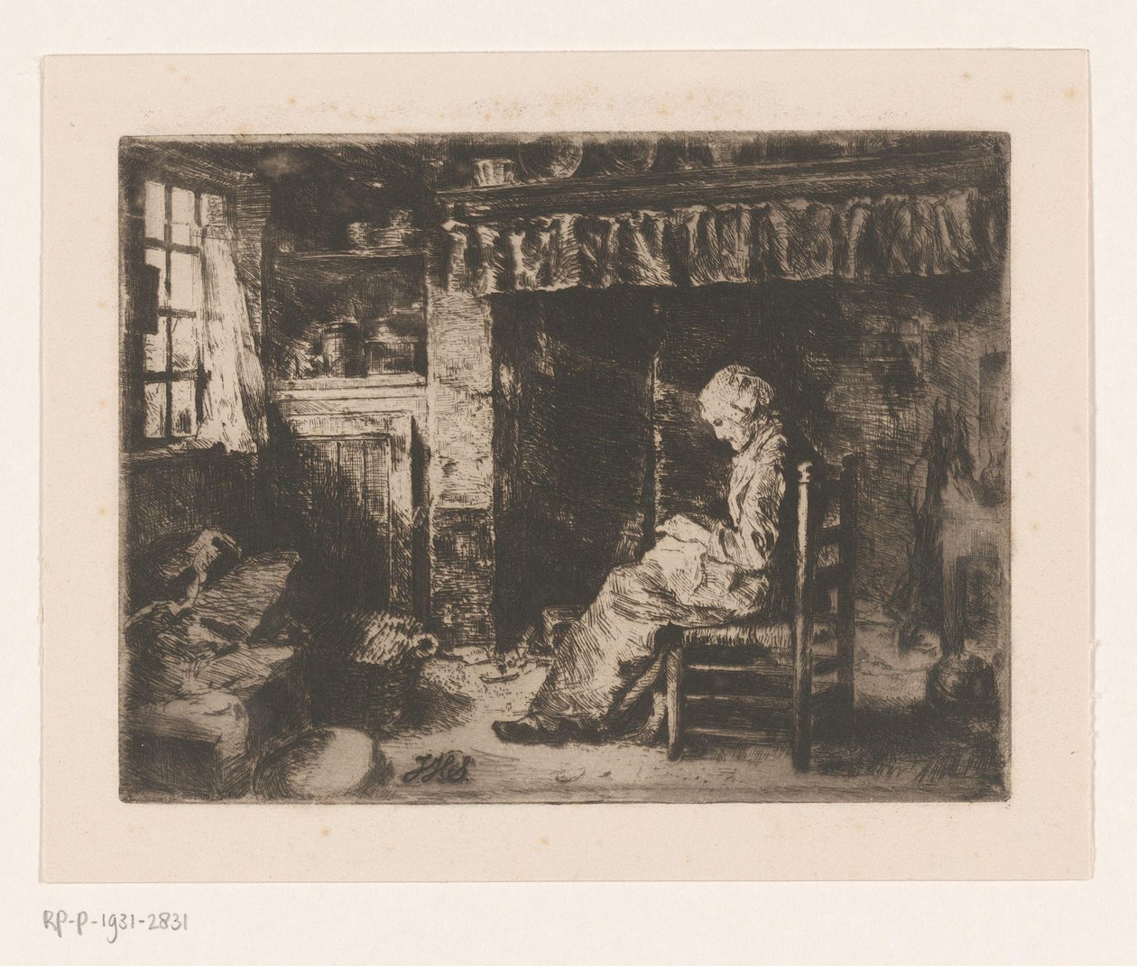 Bir iç oturan kadın by Jan Hendrik Scheltema