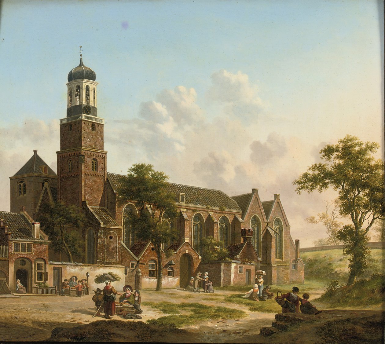 Nicolaikerk, Utrecht yakınlarındaki kasaba halkı by Jan Hendrik Verheyen
