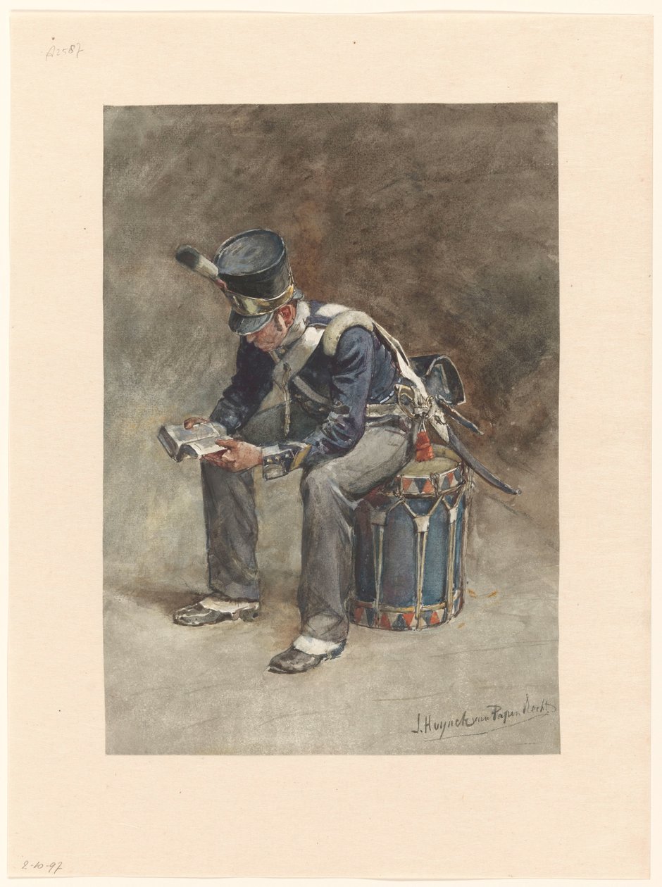 Oturan piyade tambur okuma by Jan Hoynck van Papendrecht