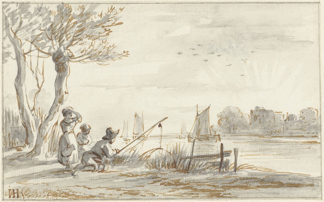 Yaz nehir manzarası by Jan Hulswit
