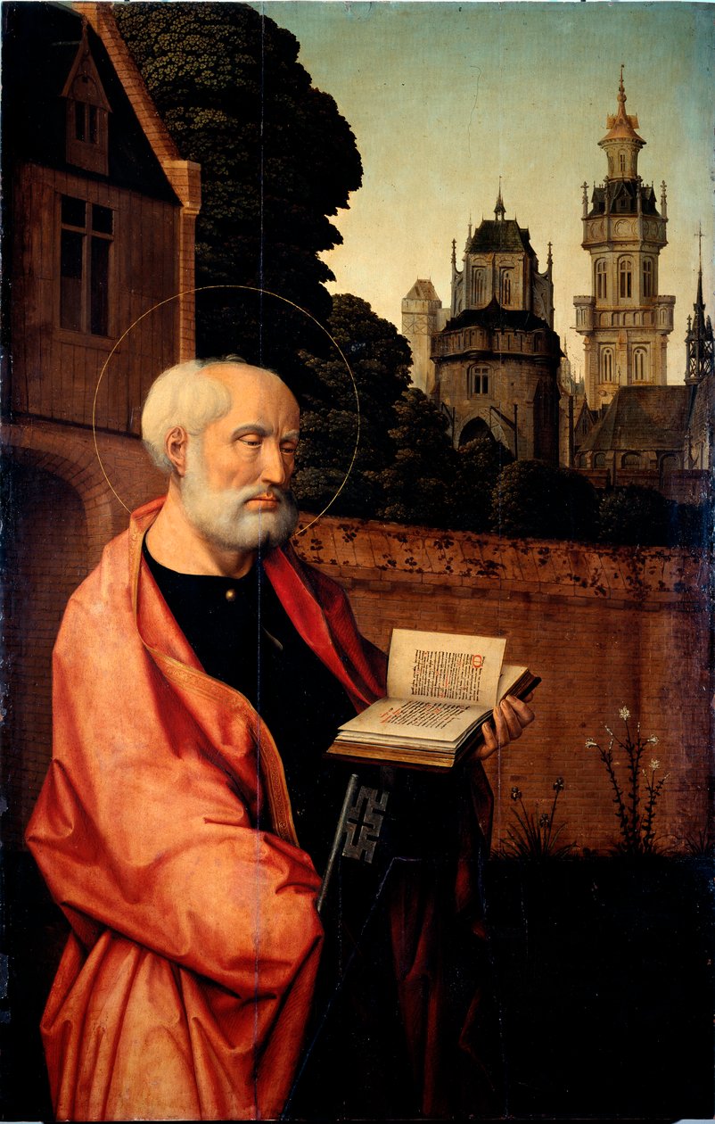 Aziz Pierre Detay. Jan Provost tarafından ahşap üzerine boyama (yaklaşık 1465-1529) Dim. 140x90 cm Genler, Galleria di Palazzo Bianco by Jan II Provost