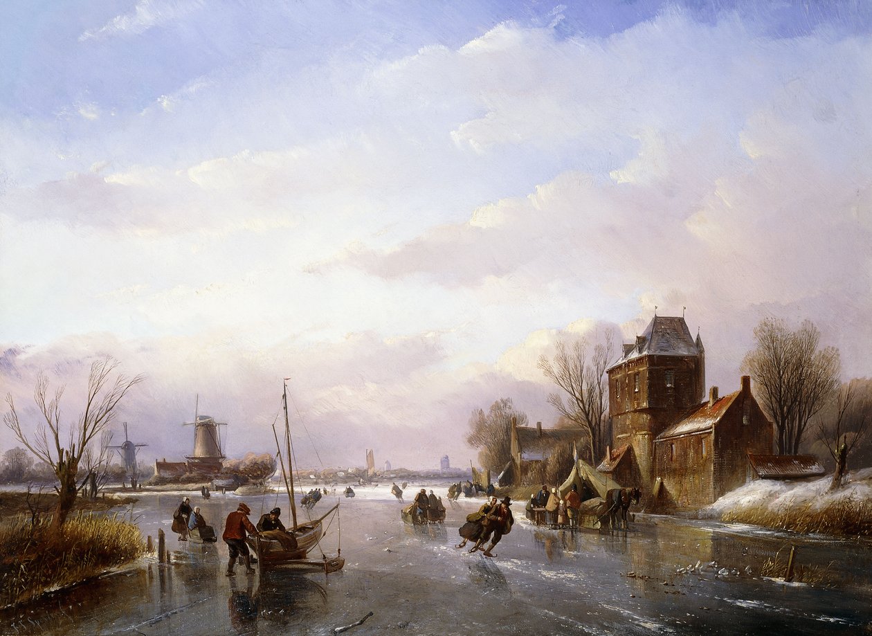 Donmuş bir Manzarada patenciler, by Jan Jacob Spohler