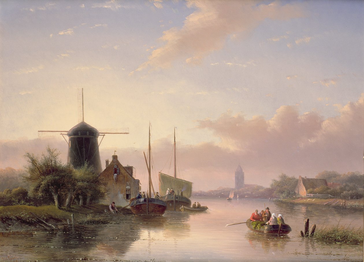 Gün Batımında Yaz Manzarası, 1858 by Jan Jacob Spohler