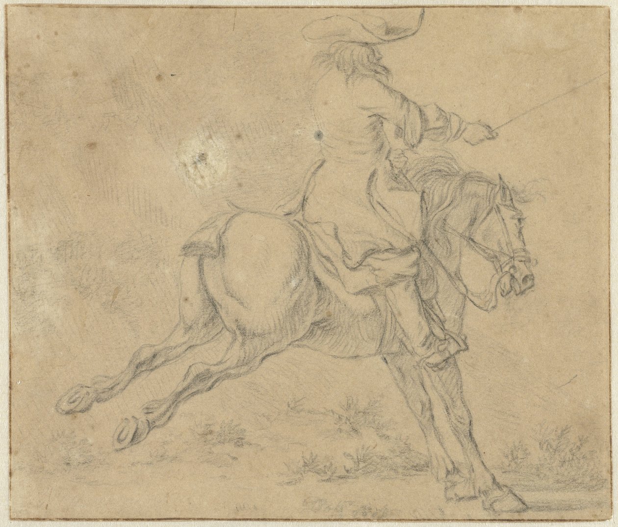 Bir destek ata binici by Jan Jacobsz van der Stoffe
