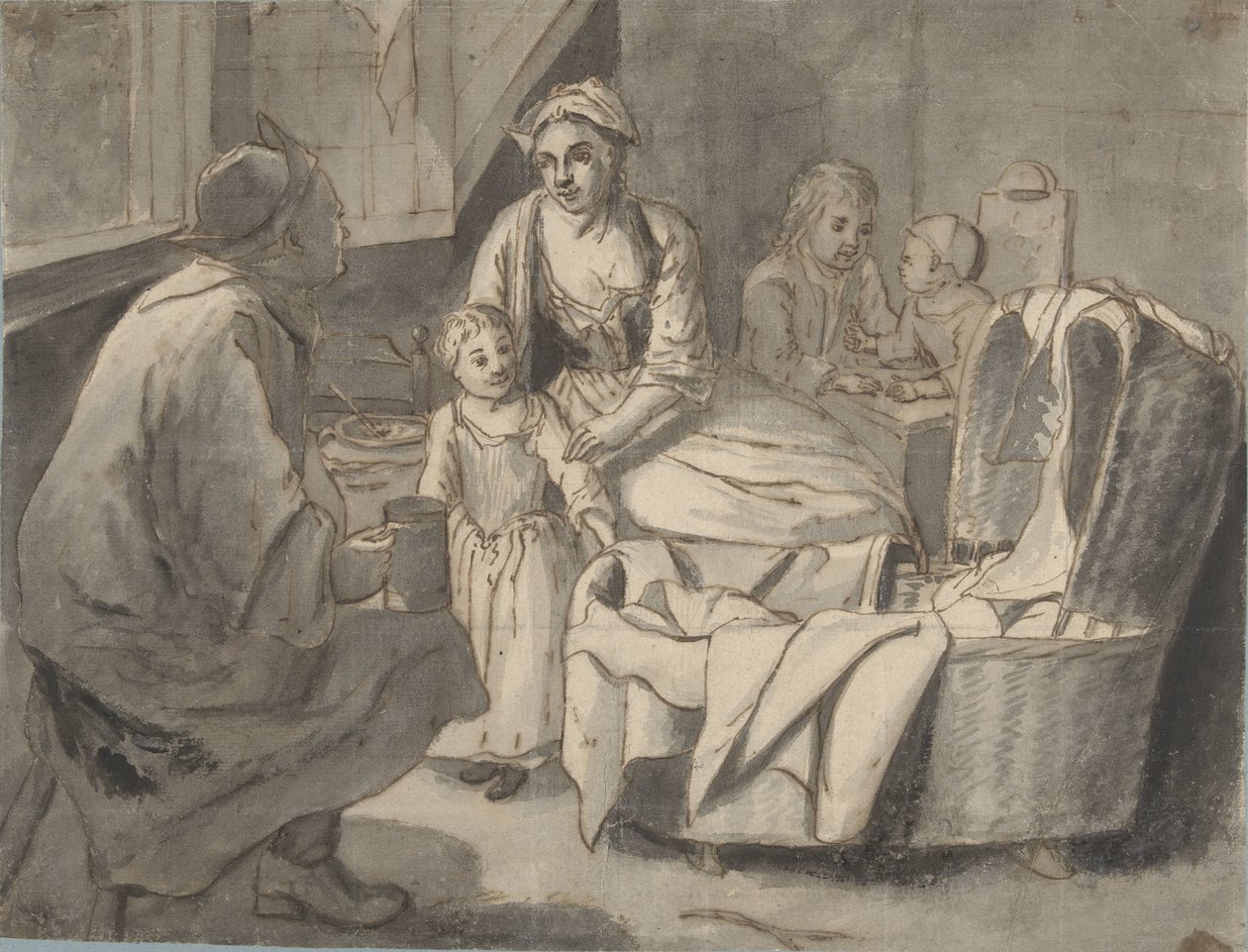 Çocuklu bir aile ile iç by Jan Josef Horemans (II) (possibly)