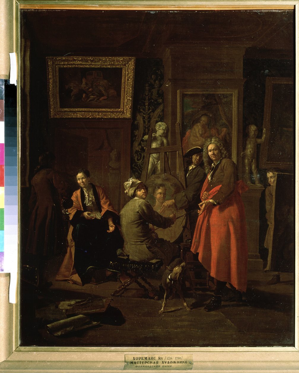 ""Ressam stüdyosu"" (Ressam stüdyosu) Jan Joseph Horemans the Elder (1682-1759) 1725-1730 Puşkin Müzesi Moskova by Jan Josef the Elder Horemans