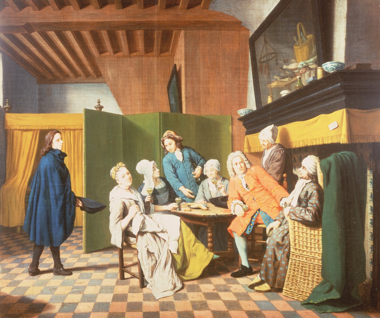 Doktor Ziyaretleri - Bir Hollanda Atasözü: Doktor Hastasının Genel Sağlığını İnceler (dörtlü setten biri) by Jan Josef the Elder Horemans