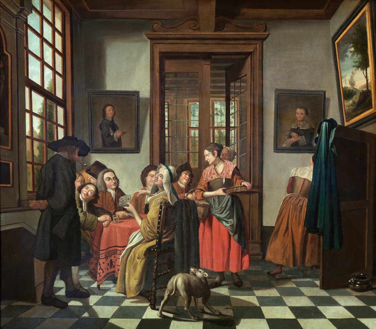 Kart oyunu (tuval üzerine yağlıboya) by Jan Josef the Younger Horemans
