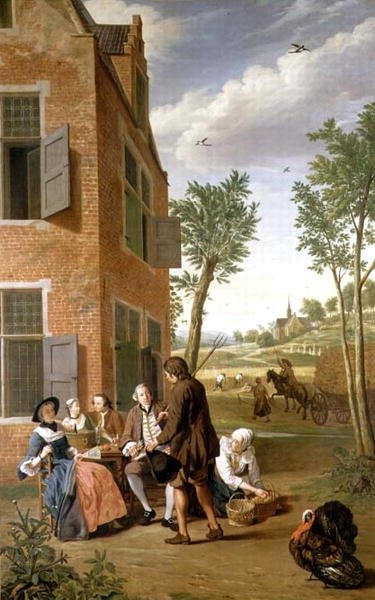 Bir Manzaradaki Figürler (dörtlü seriden biri) by Jan Josef the Younger Horemans