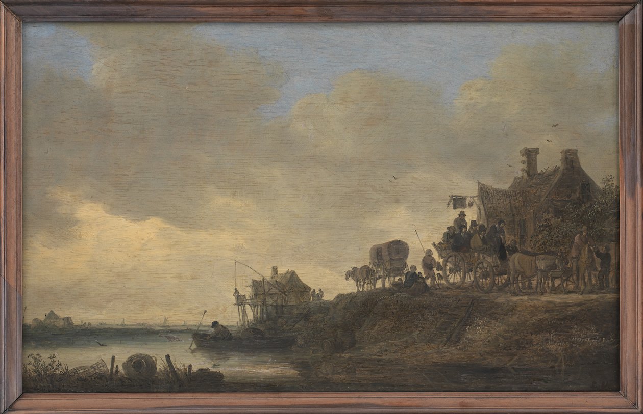"Kuğu" Tavernası ile Nehir Sahnesi by Jan Josefsz van Goyen